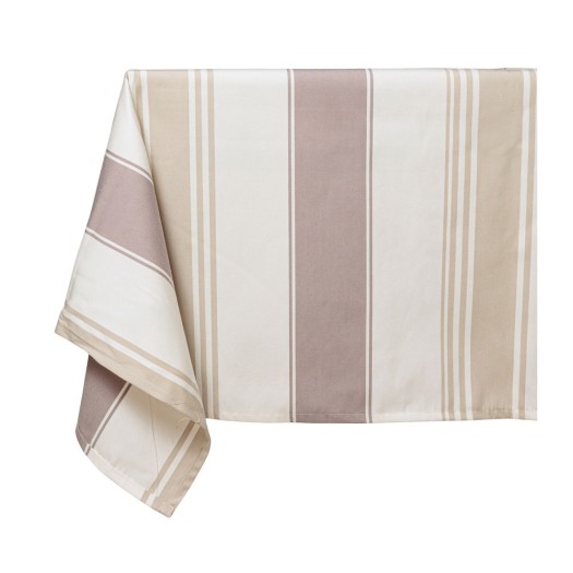 Striped Checkered Tablecloth 150x150 cm In Beige Color Tablecloths