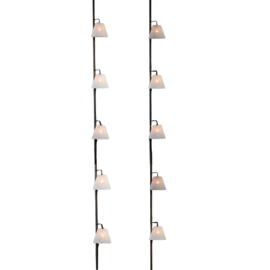 Μεταλλική Βέργα Φωτιστικό Με 5 Λάμπες Και Μπεζ Καπέλα Φωτιστικά