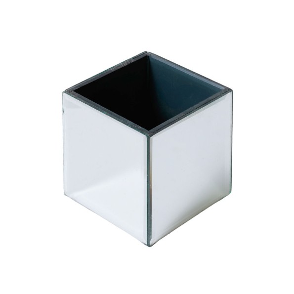Ποτ-Βάζο Σε Σχήμα Κύβου Με Καθρέφτη 12x12x12 cm Βάζα