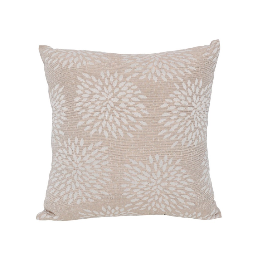 Μαξιλάρι Εμπριμέ Με Λευκά Φύλλα 40x40 cm Σε Μπεζ Χρώμα Μαξιλάρια