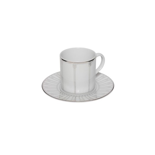 Πορσελάνινο Φλυτζάνι Espresso Με Πιατάκι & Πλατινέ Σχέδιο Πορσελάνινο Φλυτζάνι Espresso Με Πιατάκι & Πλατινέ Σχέδιο Σετ Τσαγιού-Καφέ