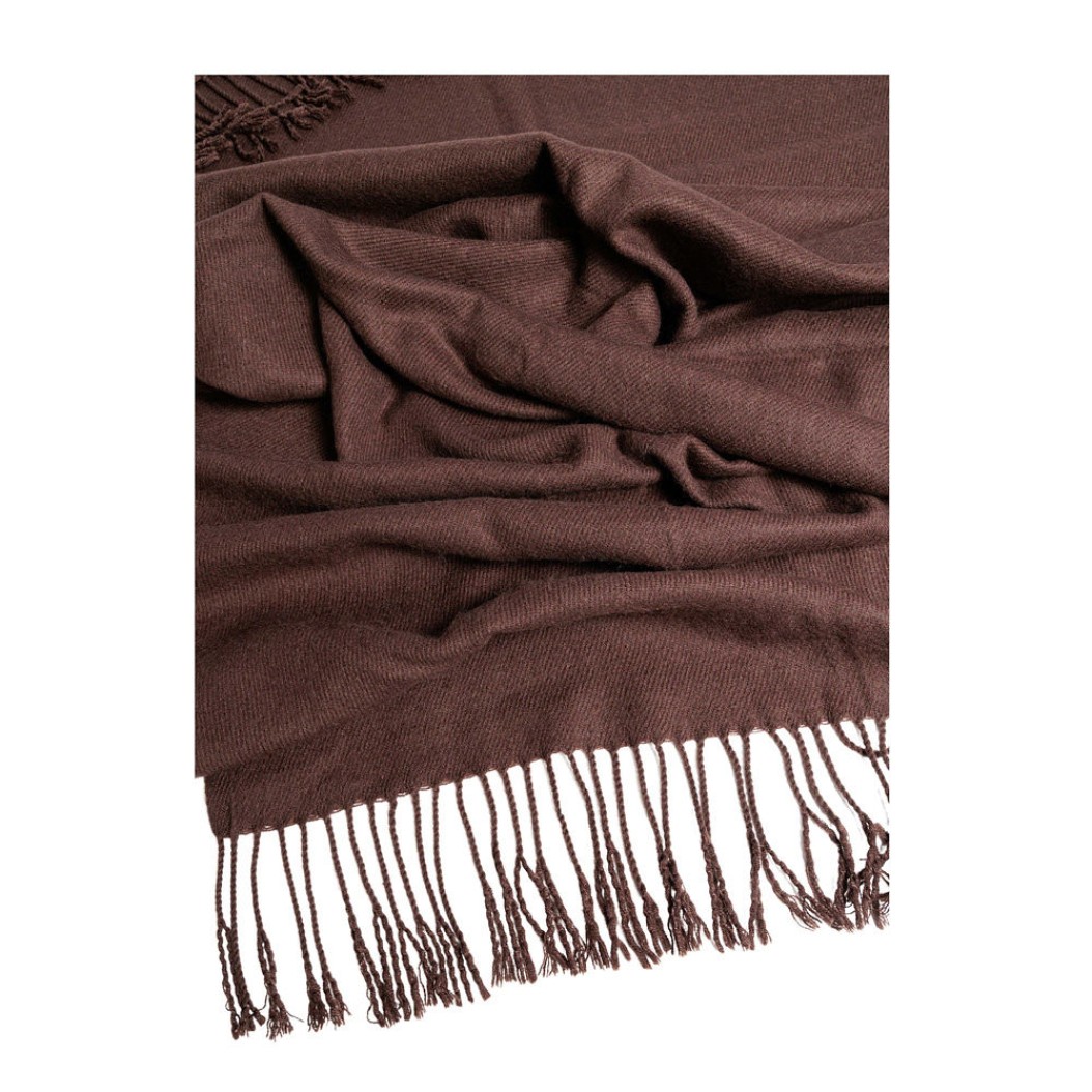 Πασμίνα Βαμβακερή 180x75 cm Σε Καφέ Χρώμα Πετσέτες-Πασμίνες-Κασκόλ