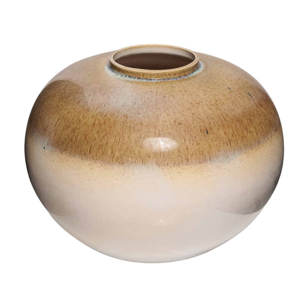 Κεραμικό Βάζο 38x29 cm Σε Μπεζ Χρώμα Βάζα