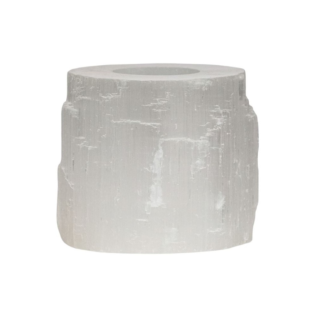 Handcrafted Selenite T-light Candle Holder 8x8x8 cm Candle Holders Handcrafted Selenite T-light Candle Holder 8x8x8 cm Candle Holders