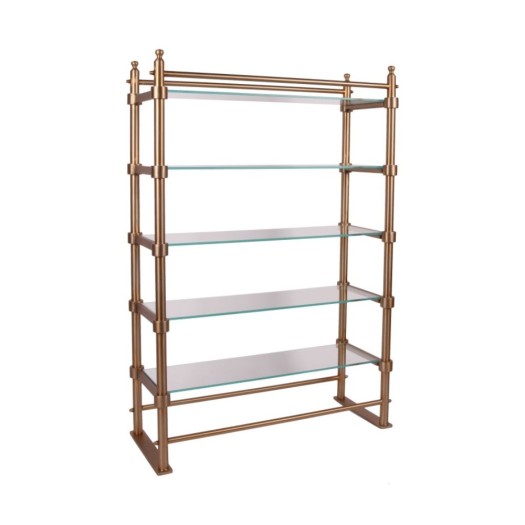 Μεταλλική Ραφιέρα Με Γυάλινα Ράφια 90x25x130 cm Μεταλλική Ραφιέρα Με Γυάλινα Ράφια 90x25x130 cm Serving Pieces