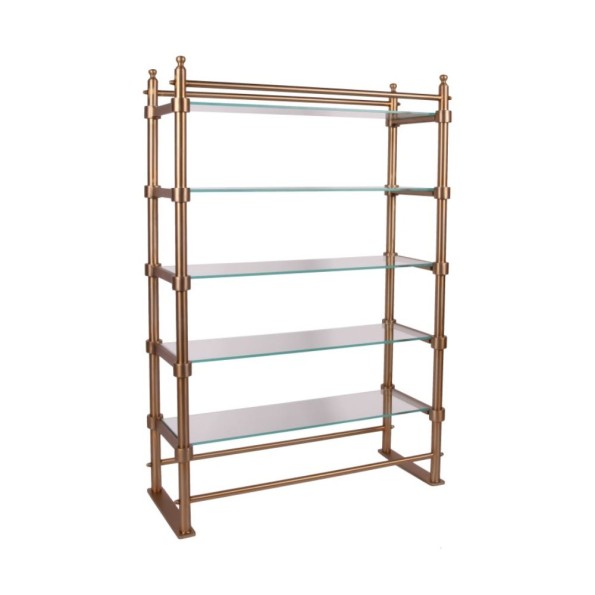 Μεταλλική Ραφιέρα Με Γυάλινα Ράφια 90x25x130 cm Serving Pieces Μεταλλική Ραφιέρα Με Γυάλινα Ράφια 90x25x130 cm Serving Pieces