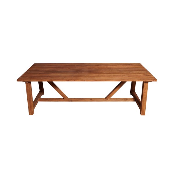 Ξύλινο Τραπέζι Εξωτερικού Χώρου Teak 240x100x73 cm Σε Καφέ Χρώμα Τραπέζια