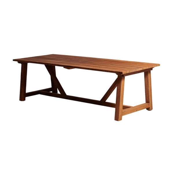 Ξύλινο Τραπέζι Εξωτερικού Χώρου Teak 240x100x73 cm Σε Καφέ Χρώμα Τραπέζια