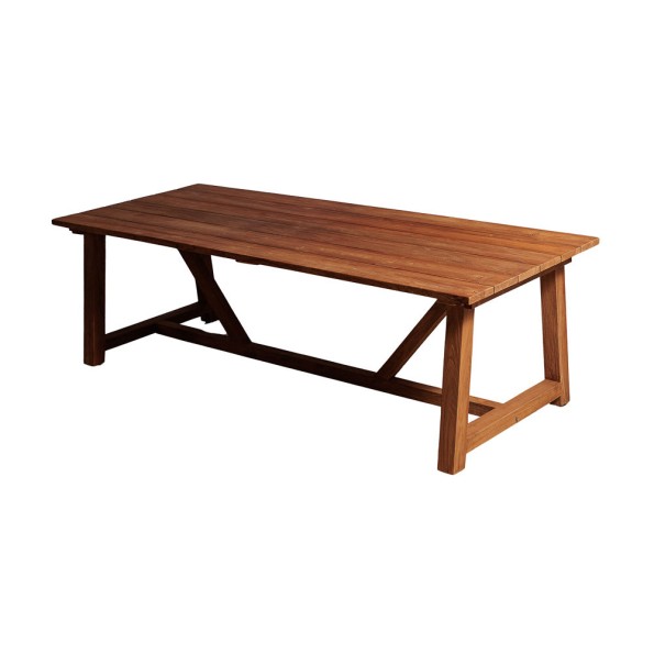 Ξύλινο Τραπέζι Εξωτερικού Χώρου Teak 240x100x73 cm Σε Καφέ Χρώμα Τραπέζια