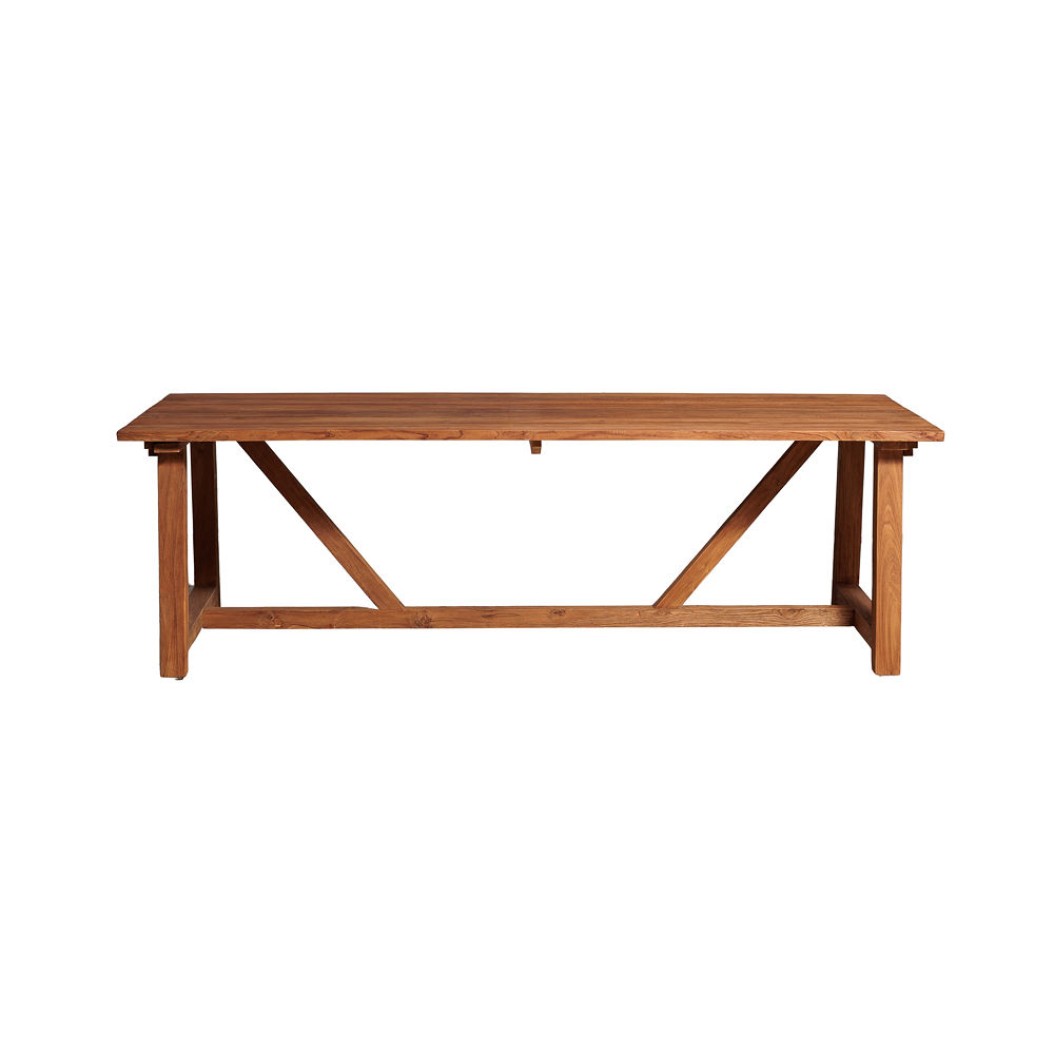 Ξύλινο Τραπέζι Εξωτερικού Χώρου Teak 240x100x73 cm Σε Καφέ Χρώμα Τραπέζια