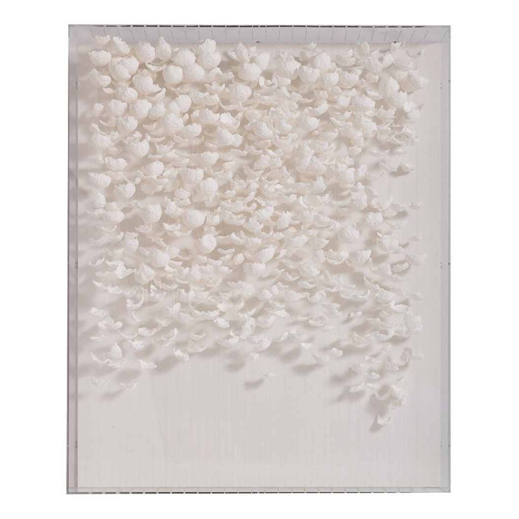 Διακοσμητικός Πίνακας Με Λευκά Φύλλα 110x90x13 cm Πίνακες