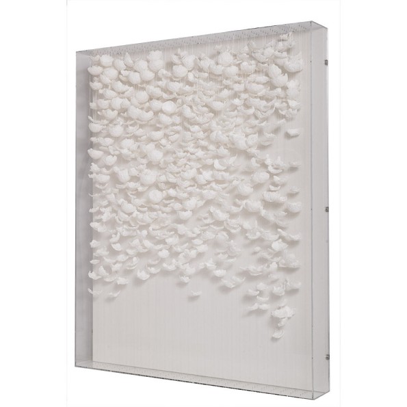 Διακοσμητικός Πίνακας Με Λευκά Φύλλα 110x90x13 cm Πίνακες