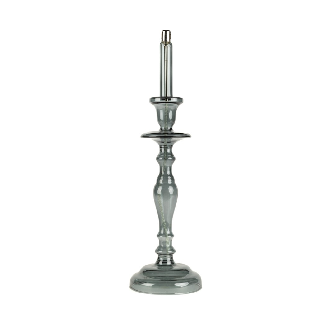 Glass Oil Candle Holder With Wick 12x44 cm in Grey Color Candle Holders