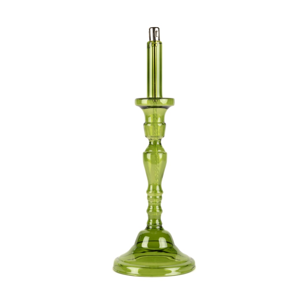 Glass Oil Candle Holder with Wick 11.5x34 cm in Green Color Candle Holders