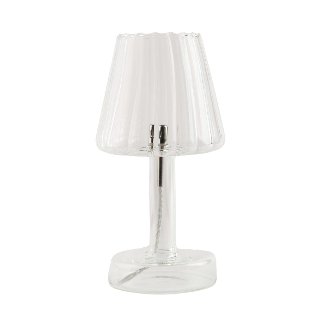 Transparent Glass Oil Lamp with Wick 13x26 cm Candle Holders Transparent Glass Oil Lamp with Wick 13x26 cm Candle Holders