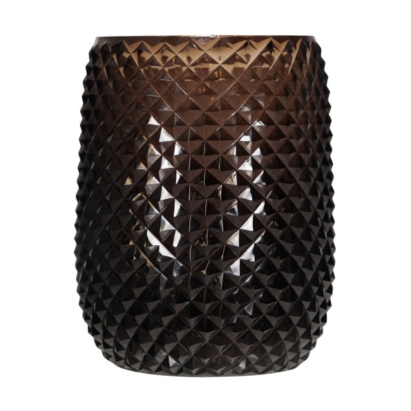 Γυάλινο Βάζο Diamond-Cut Σε Μαύρο Χρώμα 16x13x21.5 cm Βάζα Γυάλινο Βάζο Diamond-Cut Σε Μαύρο Χρώμα 16x13x21.5 cm Βάζα