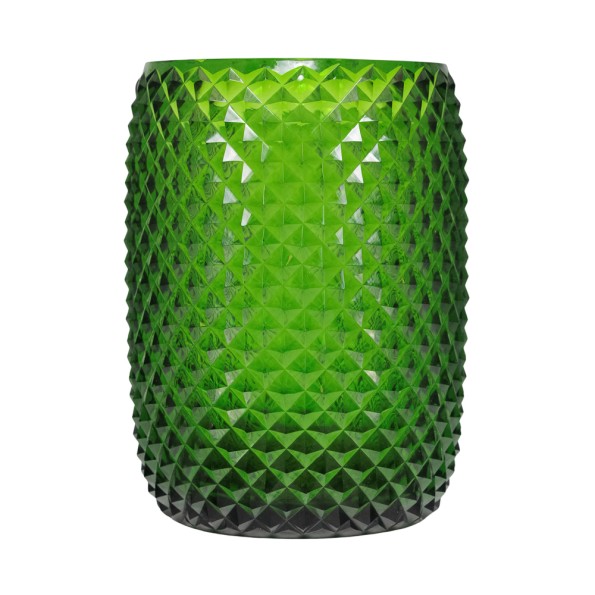 Γυάλινο Βάζο Diamond-Cut Σε Πράσινο Χρώμα 16x13x21.5 cm Βάζα Γυάλινο Βάζο Diamond-Cut Σε Πράσινο Χρώμα 16x13x21.5 cm Βάζα