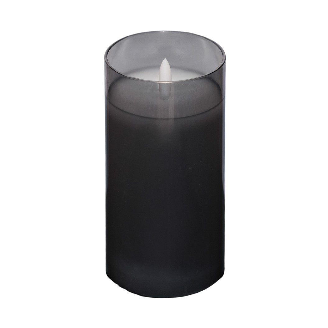 Battery Candle In Cylinder 7.5x15 cm In Anthracite Color Candles & Candle Accessories Battery Candle In Cylinder 7.5x15 cm In Anthracite Color Candles & Candle Accessories
