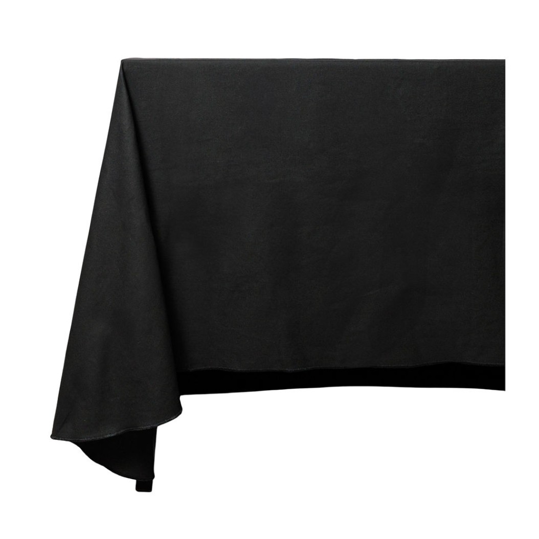 Βαμβακερό Τραπεζομάντηλο Οβάλ 350x280 cm Σε Μαύρο Χρώμα Τραπεζομάντηλα
