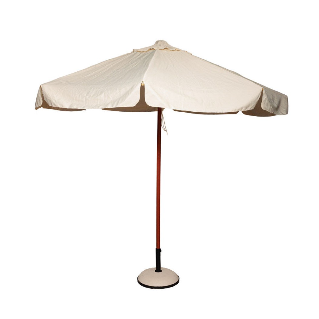 Διακοσμητική Ξύλινη Ομπρέλα Σκίασης 300x260 cm Σε Λευκό Χρώμα Ομπρέλες-Τέντες-Πέργκολες