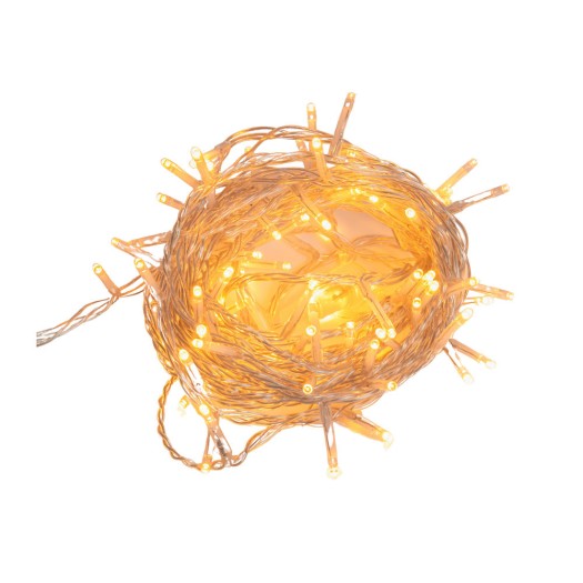 Φωτάκια IP44 Με Διάφανο Καλώδιο 100 Led 500 cm Με Λευκό Θερμό Φως Φωτάκια IP44 Με Διάφανο Καλώδιο 100 Led 500 cm Με Λευκό Θερμό Φως Λαμπιόνια