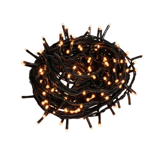 Indoor IP44 Lights with Black Cable 300 Led 15 m with Warm White Light String Lights