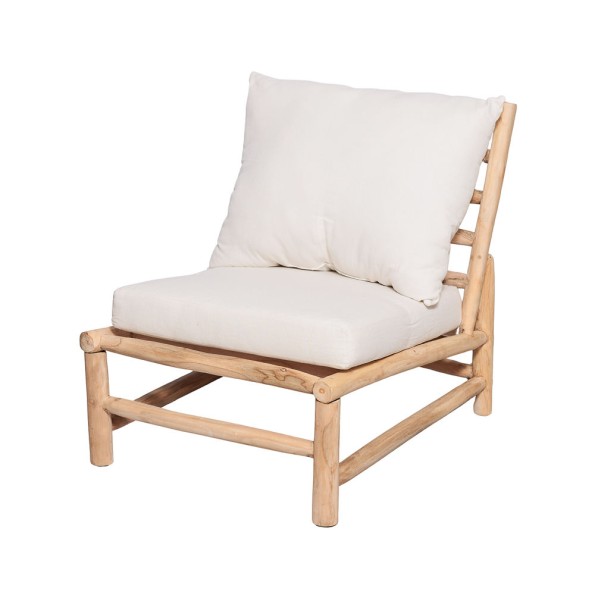 Ξύλινη Πολυθρόνα Με Λευκά Μαξιλάρια 65x82x75 cm Σε Καφέ Χρώμα Πολυθρόνες Ξύλινη Πολυθρόνα Με Λευκά Μαξιλάρια 65x82x75 cm Σε Καφέ Χρώμα Πολυθρόνες
