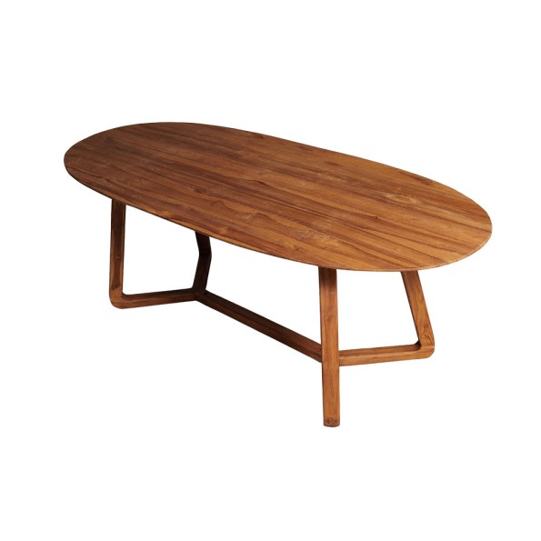 Ξύλινο Τραπέζι Teak 220x90x76 cm Σε Καφέ Χρώμα Τραπέζια