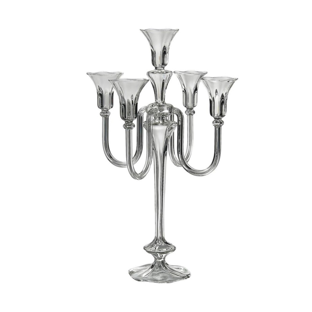 Επιτραπέζιο Κρυστάλλινο Κηροπήγιο 5 Θέσεων Carmen 30x60 cm Κηροπήγια