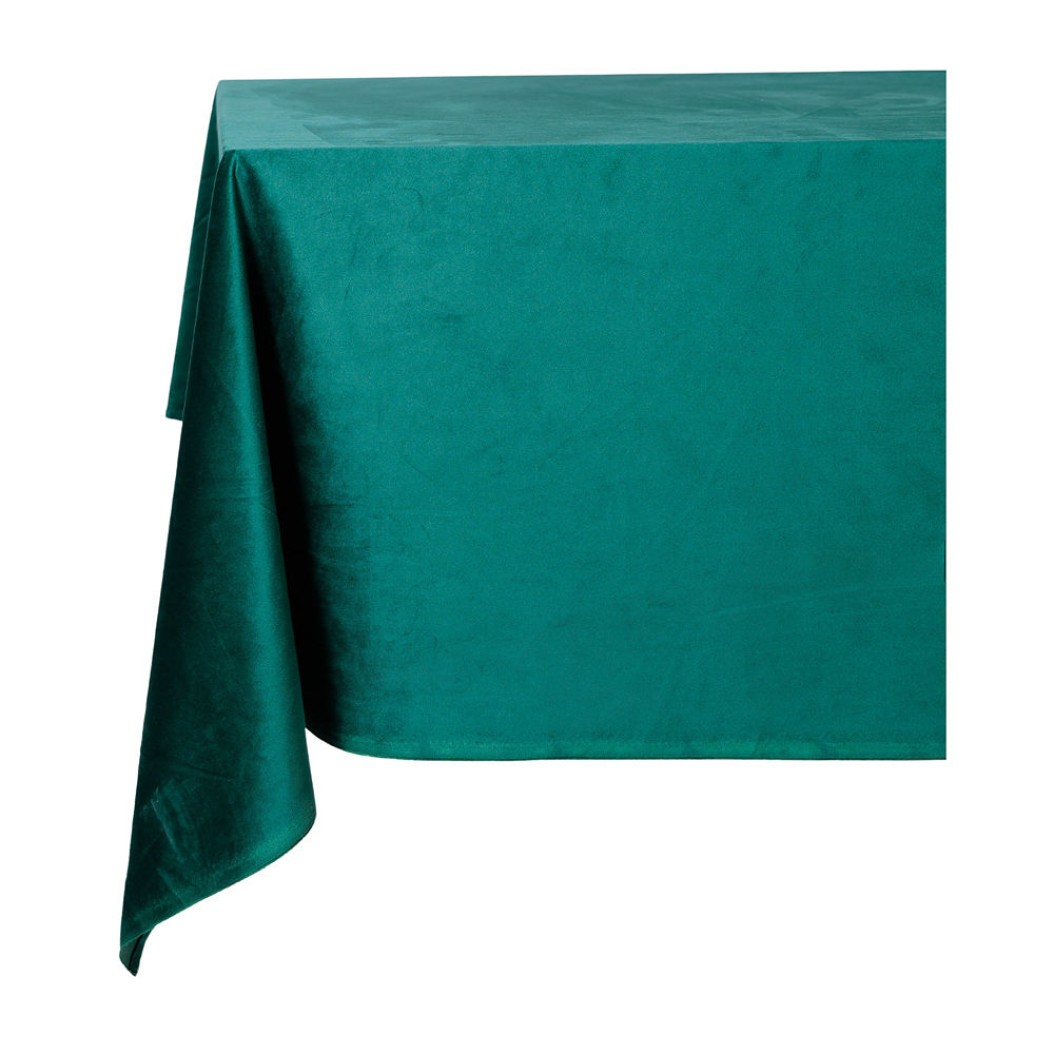 Velvet Rectangular Tablecloth 1450x280 cm in Green Color Tablecloths