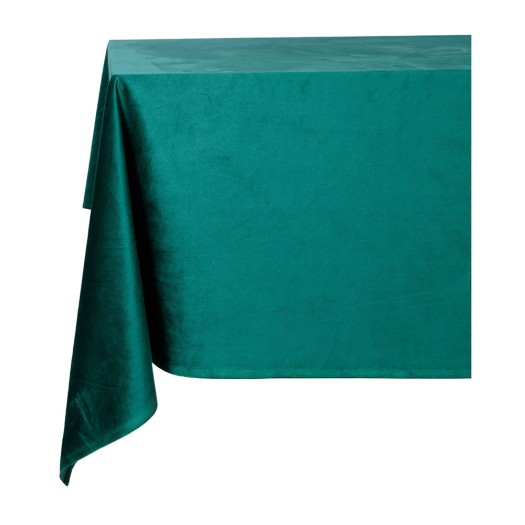 Velvet Rectangular Tablecloth 580x280 cm in Green Color Tablecloths