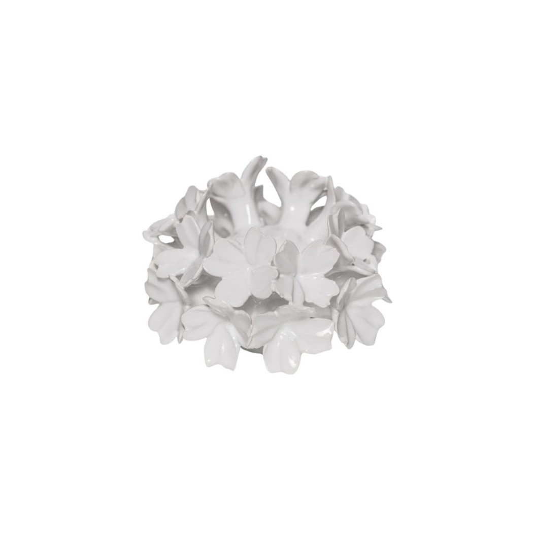 Hydrangea Candle Holder in Small Size 11x7 cm in White Color Candle Holders Hydrangea Candle Holder in Small Size 11x7 cm in White Color Candle Holders