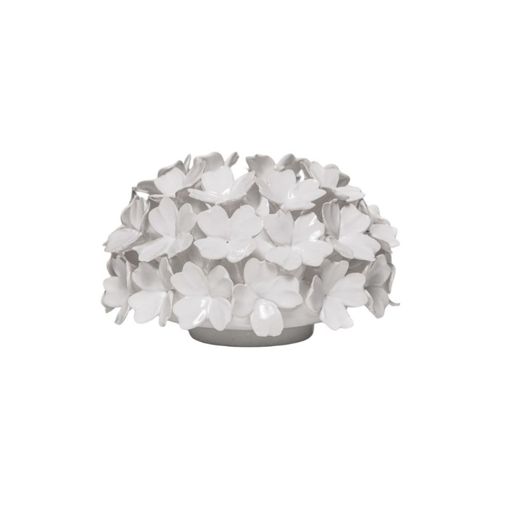 Hydrangea Candle Holder in Medium Size 15x9 cm in White Color Candle Holders Hydrangea Candle Holder in Medium Size 15x9 cm in White Color Candle Holders