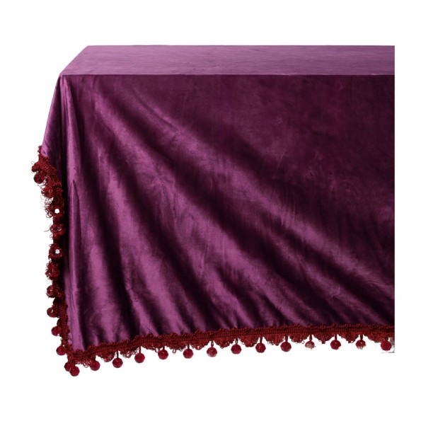 Ορθογώνιο Βελούδινο Τραπεζομάντηλο 1560x160 cm Με Πασματερί Με Διαμάντια Κόκκινα Σε Μωβ Χρώμα Τραπεζομάντηλα Ορθογώνιο Βελούδινο Τραπεζομάντηλο 1560x160 cm Με Πασματερί Με Διαμάντια Κόκκινα Σε Μωβ Χρώμα Τραπεζομάντηλα