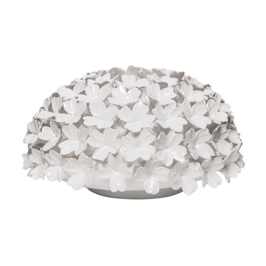 Κηροπήγιο Ορτανσία Σε Extra Large Μέγεθος 26x14 cm Σε Λευκό Χρώμα Κηροπήγια