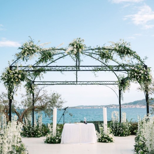 Gazebo Τετράγωνη Μεταλλική Πέργκολα 450x450x280 cm Σε Μαύρο Χρώμα Ομπρέλες-Τέντες-Πέργκολες