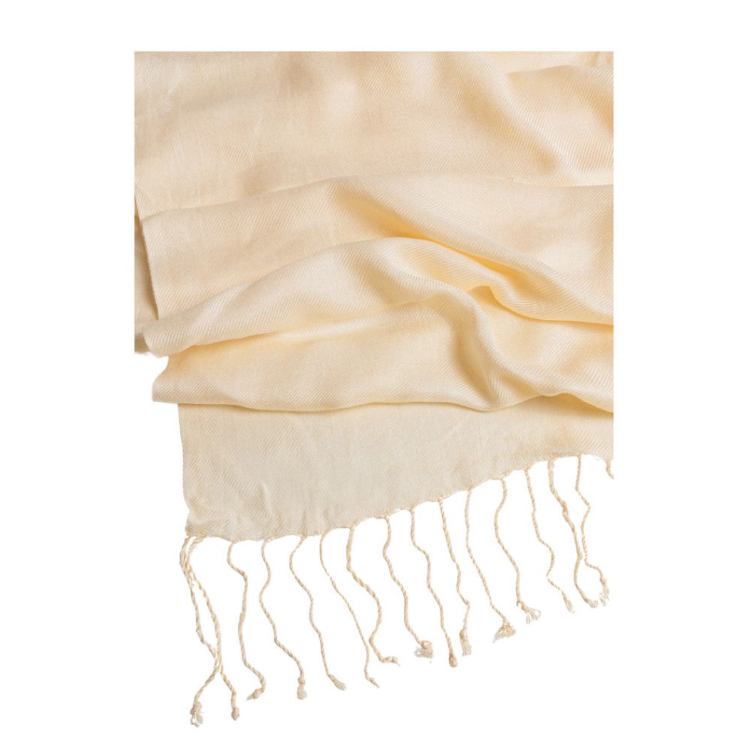 Cotton Pashmina 180x75 cm in Ecru Color Towels-Pashminas & Scarfs
