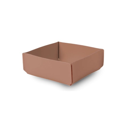 Τετράγωνη Ψωμιέρα Από Ανακυκλωμένο Δέρμα Σε Καφέ Χρώμα 15x15x6.5 cm Homeware