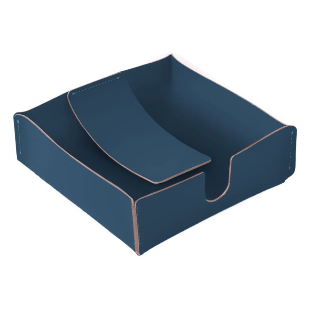 Τετράγωνη Θήκη Χαρτοπετσετών Από Ανακυκλωμένο Δέρμα Σε Σκούρο Μπλε Χρώμα 18.5x18.5x7.5 cm Homeware