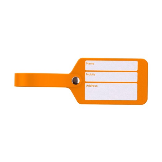 Luggage Tag Made of Recycled Leather In Orange Color 20.5x1x7 cm Suitcase Labels