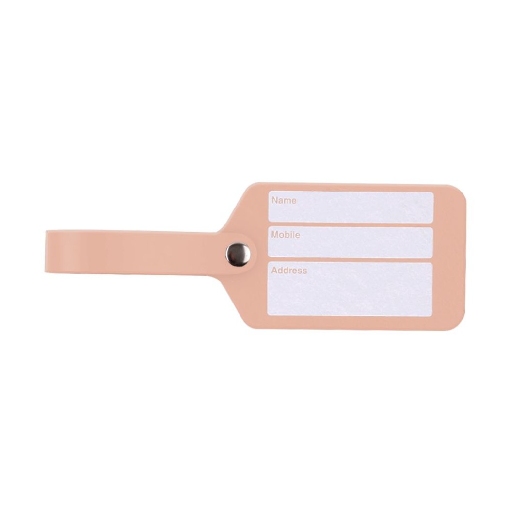 Luggage Tag Made of Recycled Leather In Pink Color 20.5x1x7 cm Suitcase Labels