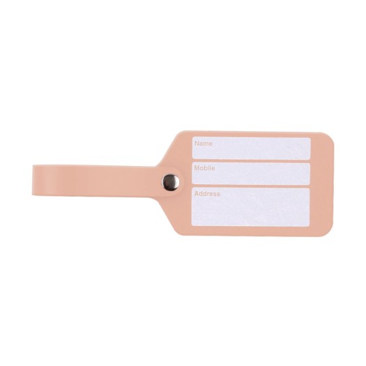 Luggage Tag Made of Recycled Leather In Pink Color 20.5x1x7 cm Suitcase Labels