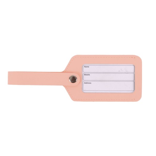 Luggage Tag Made of Recycled Leather In Pink Color 21x1x7 cm Suitcase Labels