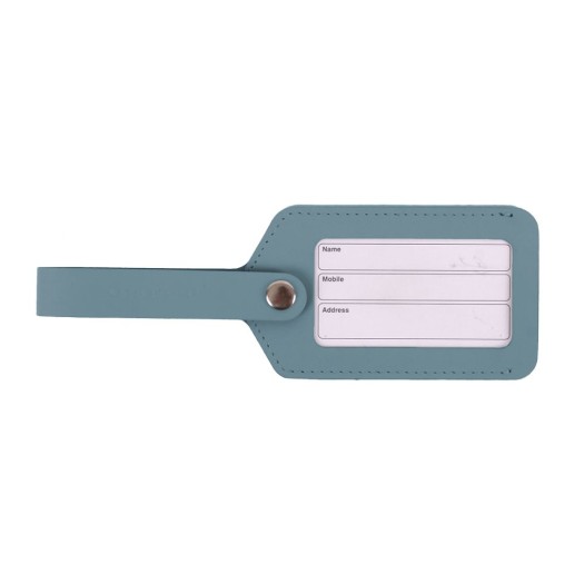 Luggage Tag Made of Recycled Leather In Blue Color 21x1x7 cm Suitcase Labels