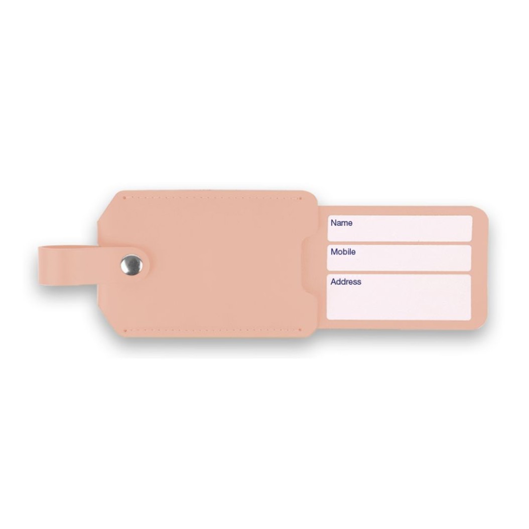 Luggage Tag Made of Recycled Leather In Pink Color 20.5x1x5.5 cm Suitcase Labels
