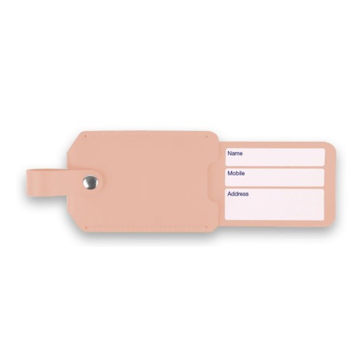 Luggage Tag Made of Recycled Leather In Pink Color 20.5x1x5.5 cm Suitcase Labels