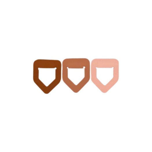 Set Of 3 Bookmarks Made Of Recycled Leather 4x1x5 cm In Brown, Terracotta & Pink Bookmarks