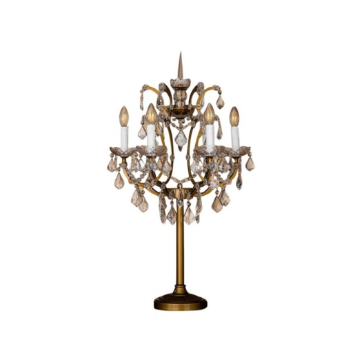 Επιτραπέζιο Φωτιστικό 6 Θέσεων Με Διακοσμητικά Κρύσταλλα 85x45x45 cm Σε Χρυσό Χρώμα Φωτιστικά