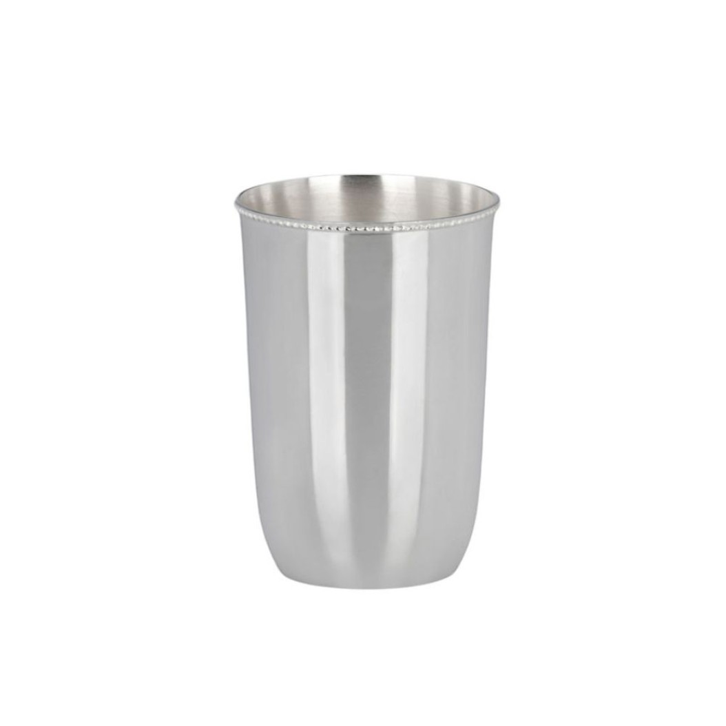 Silver-Plated Vase Adorned With Pearls On The Rim 5x7x10 cm Vases