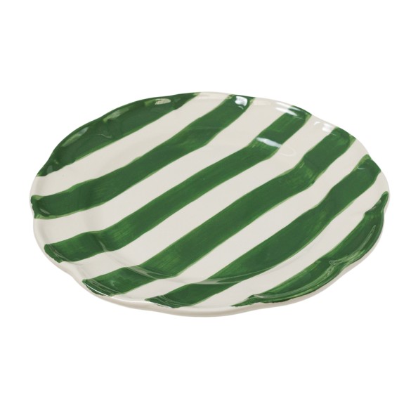 Ceramic Dinner Plate With Green Stripes 26 cm Dinner Plates Ceramic Dinner Plate With Green Stripes 26 cm Dinner Plates